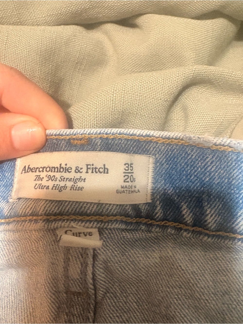 Abercrombie & Fitch Light Blue High-Rise Wide-Leg Jeans - Picture 2 of 2